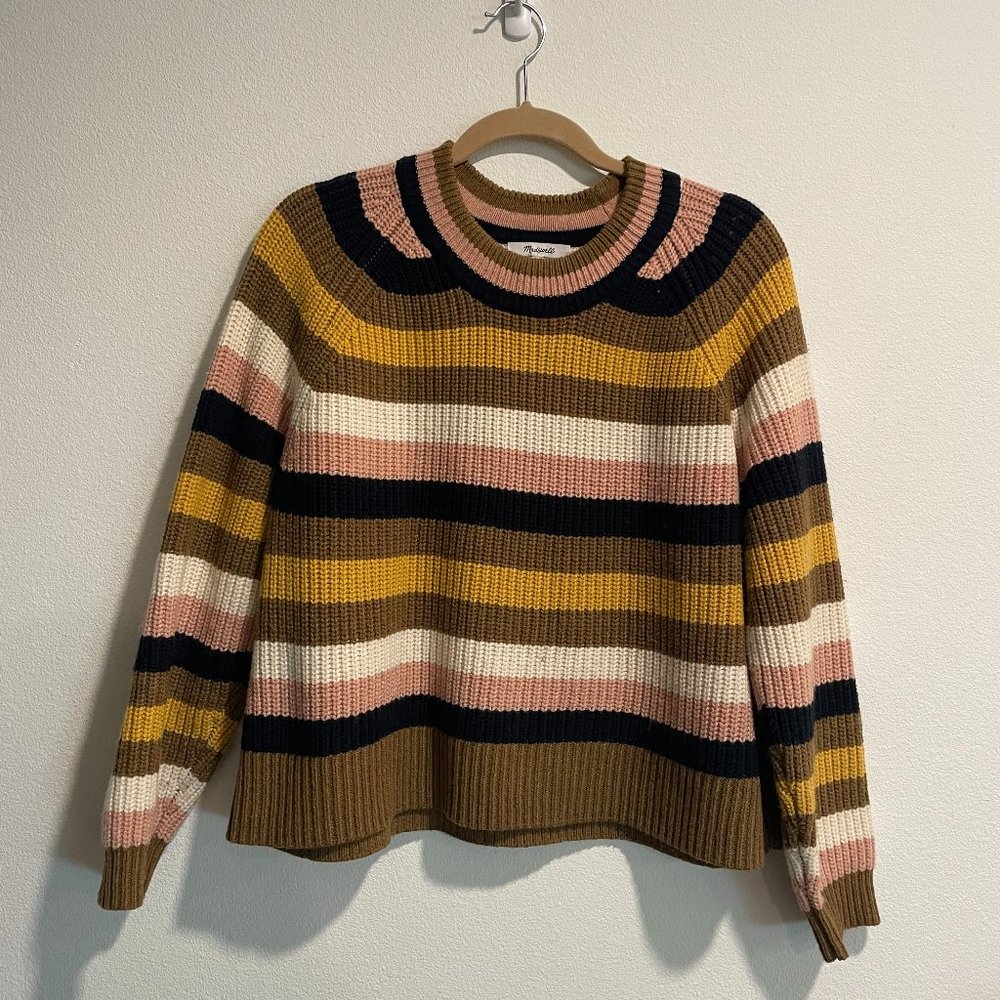Madewell Colorblock Fisherman Knit Striped Sweater